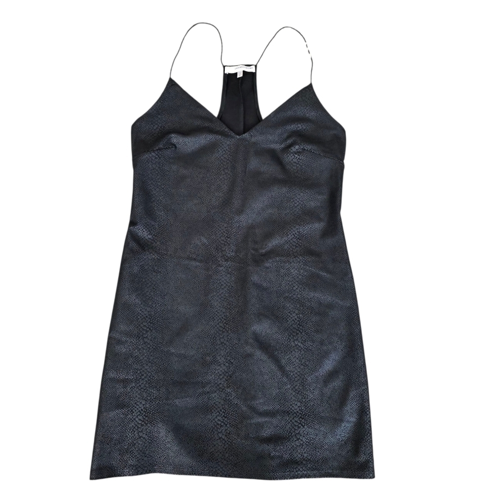 Lavender Brown Black Faux Leather Dress Size Small